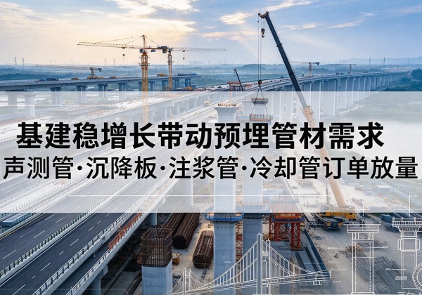华龙基建稳增长带动预埋监测管材需求，声测管、沉降板、注浆管订单持续放量